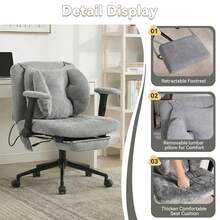 Home Office Chair, Swivel Chair, Adjustable Height Desk Chair With Footrest, Load Capacity 150kg, Gaming Chair With Armrests, Casters, For Home Office, Grey - Grey - View 6