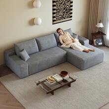 270cm Boneless Modular Corner Sofa With L-Shaped Chaise Longue, Modern Modular Sofa With Deep Seat, No Assembly Required, Compression Sofa For Living Room, Bedroom, Apartment - Grey - View 3