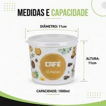 Kit 5 Potes Mantimentos 1000Ml Plástico Livre Bpa Cozinha Achocolatado Açúcar Café Chá Cappuccino - Multicolorido - Visão 5