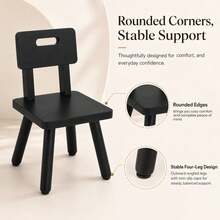 Youyijia Creative Nordic Wooden Stool With Handle, Small Backrest Chair, Footrest & Shoe Bench For Home - Black - View 6