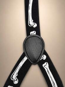 Men's High Elasticity 2.5cm Suspenders - Black - View 4