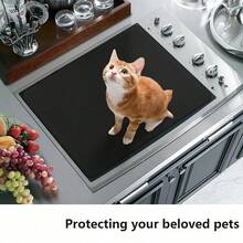 Stove Top Cover For Electric Stove- Range Covers For Electric Stove,Silicone XXL Dish Drying Mat, Glass Cooktop Covers, Flat RV Range Top Mats Kitchen Essentials Kitchen Decor(Black, 28"X20") - 28in X 20in - View 8