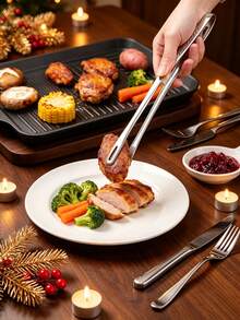 Long Handle Anti-Scald Stainless Steel Food Tongs, Toothed Grip Head Securely Holds Ingredients Without Slipping, Polished Surface Resistant To Oil Stains, Multiple Lengths Available, Suitable For Frying, Grilling, Plating, Buffet Serving, Christmas Holiday Family Dinner, Thanksgiving BBQ Party, Highly Attractive Kitchen Serving Tongs - Barbecue Tongs - View 4