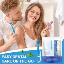 5-In-1 Mini Disposable Toothbrush With Pre-Applied Toothpaste | Waterless Disposable Toothbrush With Toothpaste, Floss, Tongue Scraper And Toothpick, Suitable For Travel, Hotel, Camping, 26pcs - Multiple Flavors/various Styles - View 9