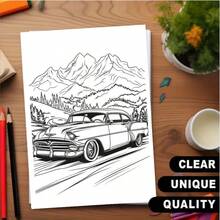 Cool Modified Sports Car & Motorcycle Coloring Book, Dynamic Style For Boys And Adults, Back To School Gift - Sketchbook - View 4