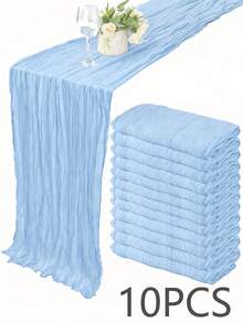 Runner da tavolo in garza di cotone, (60/90*180/300cm,45*275cm) colore unito, runner in garza stile boho per decorazione matrimonio, runner da tavolo romantico per matrimonio, festa di compleanno 10/3/1 pezzo - Runner da tavolo in garza - Visualizzare 92