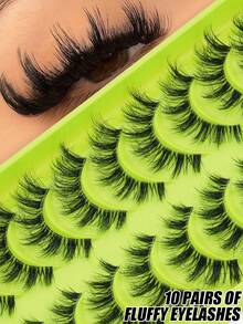 10 Pairs Of Natural False Eyelashes - Transparent Eyelash Base, Cat Eye Style, Perfect For Beginners To Create Perfect Eye Makeup, Suitable For Daily Wear, Holiday Parties, Friend Gatherings, Eyelashes, False Eyelashes - Black - View 9