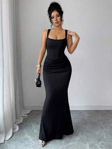 Women Short Dresses - Dark Green - View 5