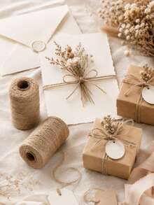 Natural Jute Rope, Vintage Gift Wrapping String, Multi-Purpose DIY Craft Material, Bohemian Country Style Decoration, Practical Party And Holiday Packaging Accessory (1pc) - Multicolor - View 9