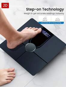 [Timbangan Berat Badan Digital] Timbangan Digital Kamar Mandi Kapasitas Tinggi 390 Lbs, Platform Ekstra Lebar, Penimbangan Akurat, Layar LCD dengan Lampu Latar dan Angka Besar yang Mudah Dibaca - A - View 4