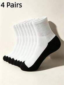1/4/8 Pairs Men's Socks Set, Ultra-Thick Cushioned Moisture-Wicking Breathable Men's Short Socks, Ankle-Length Mid-Calf Socks With Cushioning - Multicolor - View 13