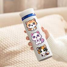 8pcs Cat DIY Creative Puzzle Stickers - Vibrant Rewards For Laptop, Water Bottle, Phone And Skateboard - Engaging, Reusable, Adding Fun Personal Style To Your Gadgets - Multicolor - View 9