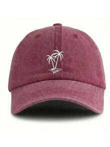 1pc Coconut Embroidered Unisex Baseball Cap Trucker Hat, Vintage Washed Style, Y2K Outdoor Sun Protection Adjustable Travel Vacation Gift, Perfect For Halloween, Back To School, Student School Season, Christmas, Mother's Day, Father's Day, Wedding, Bachelor Party, Carnival - Grey - View 13