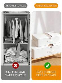 Extra Large Underbed Folding Storage Box, Thickened Durable Tear-Resistant, With Reinforced Sturdy Handles And Zippers, Space-Saving For Closet, Suitable For Storing Blankets, Towels, Bedding, Sweaters, Pillows, Bedroom Home Storage, Essential For School Dorms - Multicolor - View 7