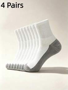 1/4/8 Pairs Men's Socks Set, Ultra-Thick Cushioned Moisture-Wicking Breathable Men's Short Socks, Ankle-Length Mid-Calf Socks With Cushioning - Multicolor - View 17