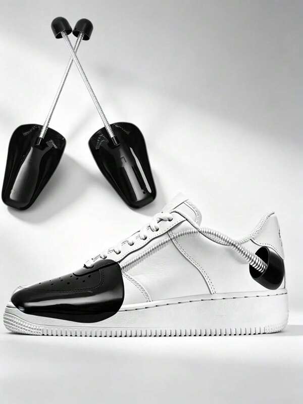 QKC 1 Paar Kunststoff-Schuhspanner mit Feder, Kunststoff-Schuhleisten, zum Formen und Dehnen von Schuhen