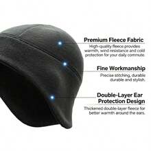 1pc Fleece Fall And Winter Ear Protection Hat, Windproof And Warm Fleece Skiing Hat, Unisex For Outdoor Cycling, Camping, Hiking, And Running. - Multicolor - View 3