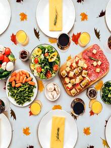 2Pcs 54 X 108 Inch Fall Harvest Plastic Tablecloth - Autumn Pumpkin Maple Leaves Disposable Rectangle Table Cover For Thanksgiving Day Parties, Dinners, And Celebrations, Indoor Outdoor Table Decorations Party Supplies Favors - View 5