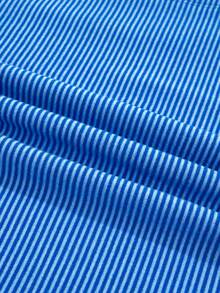 Acelitt Sudadera de manga larga holgada con cuello redondo, costura en V, hombros caídos y rayas para primavera y otoño - Azul - Ver 11