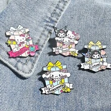 1件裝可愛卡通Sanrio胸針，萬聖節與聖誕節金屬徽章，Hello Kitty胸針，柔美甜美貓咪合金包包配件針 - 彩色 - 查看 4