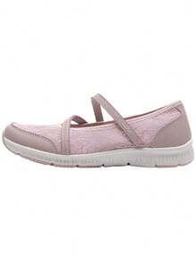 Skechers Women's Breathable Hollow Mesh Lightweight Soft Sole Casual Walking Shoes Slip-On Daily Walking Commuter Shoes - Mauve Purple - View 1