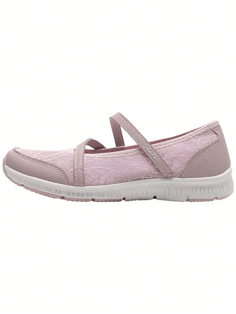 Skechers Women's Breathable Hollow Mesh Lightweight Soft Sole Casual Walking Shoes Slip-On Daily Walking Commuter Shoes - Mauve Purple - View 1