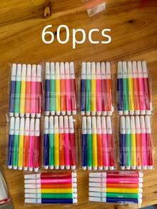 1/6/30/60pcsMini Marker Pens, 6/12 Colors, Portable, Suitable For Painting, Coloring, Marking, And Note-Taking,Back To School Painting Supplies - Multicolor - View 8