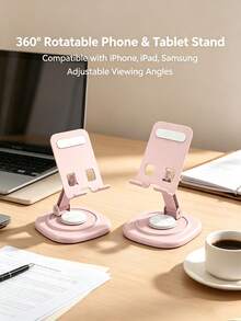 Dudukan Ponsel & Tablet Berputar 360°, Stabil & Anti-Selip, Sudut Dapat Diatur, Desain Lipat Portabel, Bahan Logam, Cocok Untuk Meja, Kantor, Luar Ruangan, Berkemah & Menonton Film - Beraneka warna - View 6