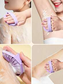 Polygon Silicone Bath Brush With Transparent Hook, Portable Wall-Mounted, Hexagonal Silicone Shower Brush, Body Cleansing, Convenient And Easy To Use, Anti-Slip Strap, Home Essential Bath Accessory, Gift For Him/Her - A - View 8