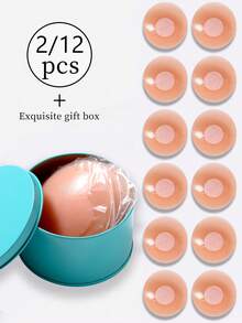 2/12-Pack Reusable Invisible Silicone Nipple Covers For Women, With Travel Storage Case - Multicolor - View 4