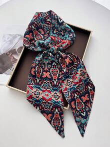 1 buah Syal Sutra Wanita Motif Kereta Kuda Gaya Fashion, Bandana, Ikat Rambut, Ikat Kepala Ideal untuk Mempercantik Penampilan Anda - MultiWarna - View 1