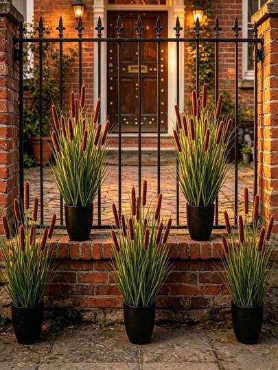 Artificial Spring Grass Flowers, Outdoor Faux Plants, Suitable For Home Interior, Office, Porch And Garden Decoration - Year-Round Seasonal Decor, Perfect Choice For Weddings