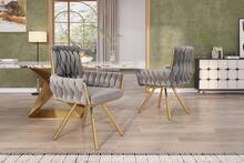 Grey Velvet Dining Chair Set Of 2 - Grey - View 10