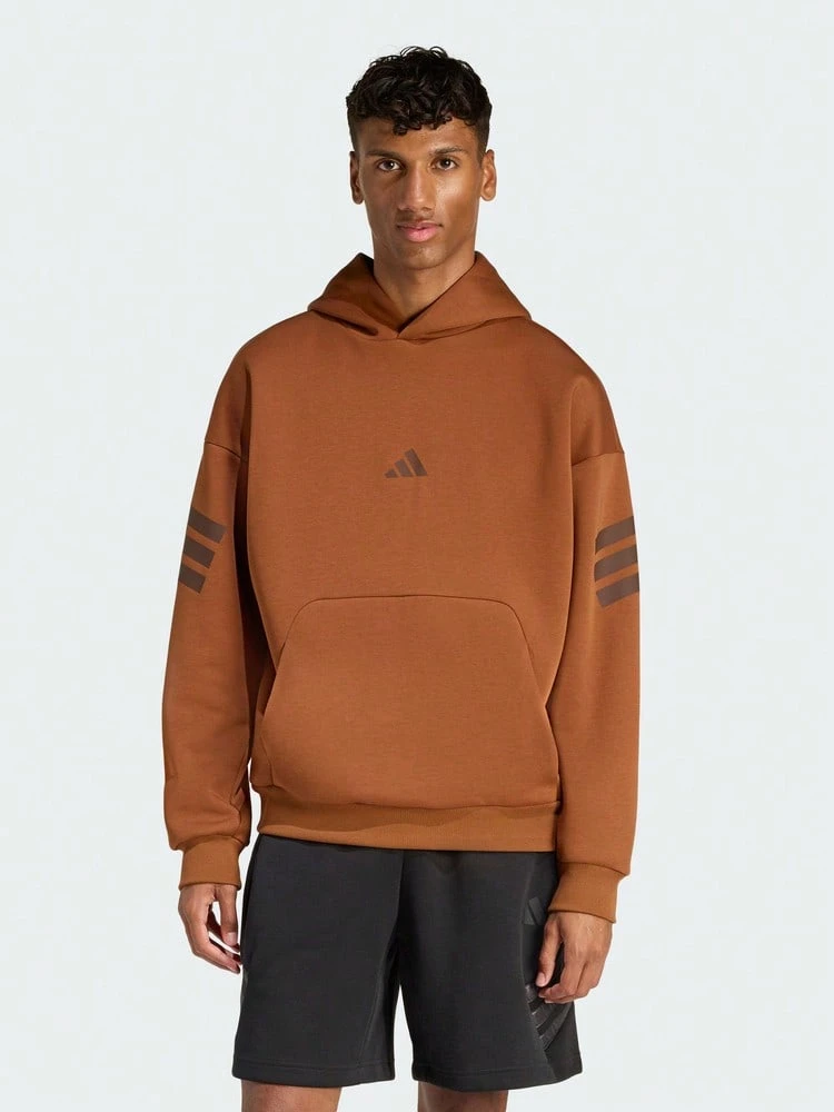 Adidas Men's M FI 3S HD Knit Sweatshirt KD5215 - Brown - View 1