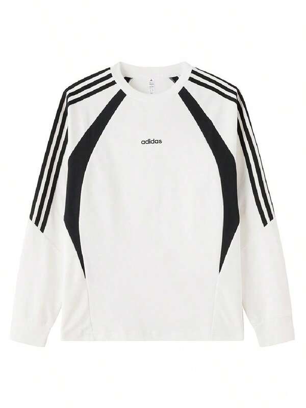 Adidas Men's & Women's Sports T-Shirt & Tank Top U 3S KT LS TEE 26 Summer New Colorblock Striped Crew Neck Long Sleeve T-Shirt KX7630