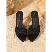 Women Heeled Sandals - 黑色 - 查看 6