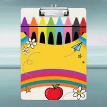 1PC Acrylic A4 Size Wave-Shaped Glitter Clipboard, Portable Clipboards, Suitable For Office, School, Multi-Functional - Multicolor - View 6