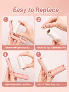 4pcs/Set Rol Pembersih Bulu Mini Portabel Lipat, Termasuk 3 Rol Pengganti, Penghapus Bulu Hewan Peliharaan Ukuran Saku, Cocok Untuk Perjalanan, Perjalanan Bisnis, Rumah, Mobil Dan Pakaian, 4/2/1pcs - MultiWarna - View 5