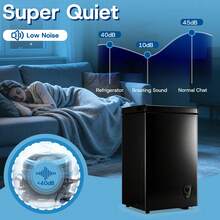 WANAI 2.5 Cu.Ft Deep Freezer Small Chest Freezer Top Open Door Two Baskets Digital Display Black - US B Type Plug(110-127V) - View 6