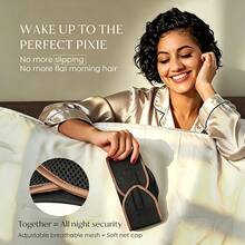 2-In-1 Non-Slip Sleep Headband - Mesh Durag Cap Suitable For Any Different Hairstyles, Adjustable Hook And Loop Closure, Comfortable And Breathable Mesh Cap - A - View 5