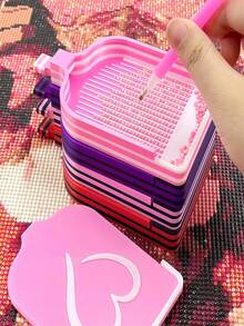 Diamond Painting Multi-Color Rhinestone Tray/Heart-Shaped Sandwich Tray. Multi-Color Diamond Painting Tray Suitable For Round And Square Diamonds. Makes Diamonds Easier To Work With. Diamond Painting Tool Set. DIY Craft Tools. - B - View 3
