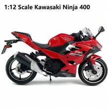 Burago Model Motor Die-Cast Paduan Aluminium Kawasaki Ninja 400 Skala 1:12 (Hijau/Merah), Dekorasi Meja Kreatif dengan Dudukan Pajangan, Hadiah - MultiWarna - View 6