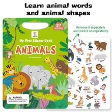 Forest Wildlife Jelly Sticker Book, Immersive Scene Recreation, Baby Nature Science Enlightenment Game, Develop Logical Thinking - Green - View 7