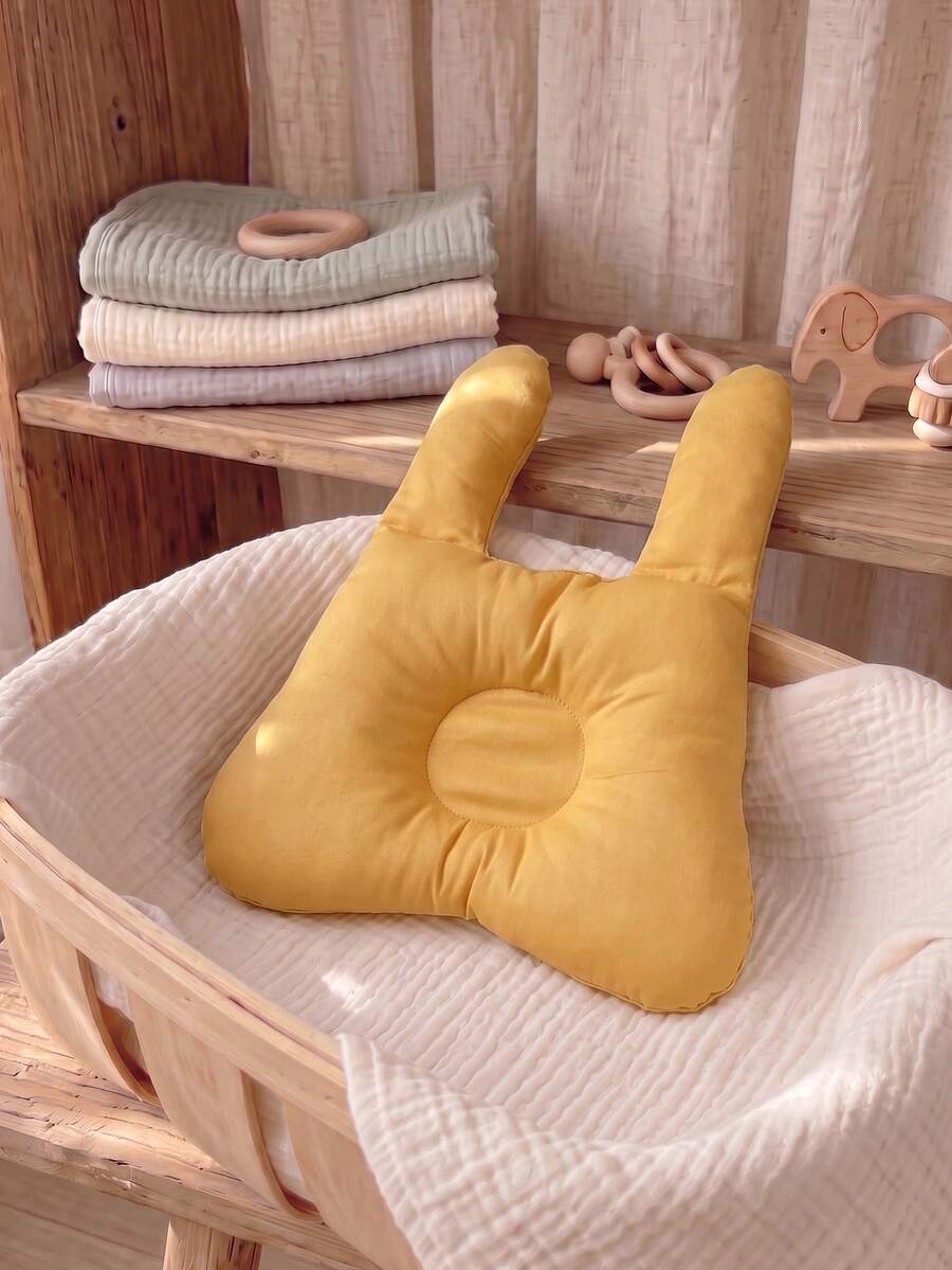 momscare 1pc Rabbit Shaped Baby Pillow, Breathable And Moisture-Absorbing, Suitable For All Seasons