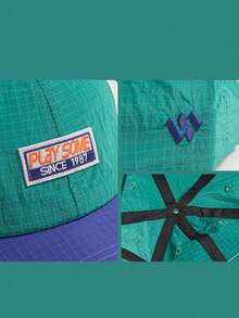 1pc Contrast Color Quick-Dry Sun Hat, Unisex, Outdoor Casual Embroidered Baseball Cap, Suitable For Outdoor Camping And Daily Wear - Color-block Embroidery - View 5