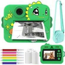 Instant Print Camera, Suitable For All Ages And Genders, Multi-Functional Portable Camera With Photo, Video, And Photo Printing Functions, Most Creative Birthday, Christmas, New Year Gift For Family, Friends, Partners - Mint Green - View 2