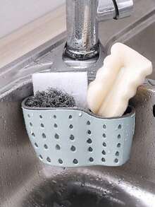 1pc Wall-Mounted Sink Strainer Basket With Silicone Storage Sponge And Cloth, Creative Kitchen Tool, Restaurant Kitchen Supplies, Kitchen Accessories, Kitchen Decor, Kitchen Gadget, Sink Drainage Filter Basket, Kitchen Essentials - Upgraded Version - View 7