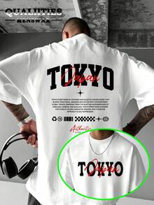Christmas [Double-Sided Printed] Men's Casual Shirt - Double-Sided Color Blocked American Street Style Text Print Short Sleeve Shirt, Hot Item - Black - View 6
