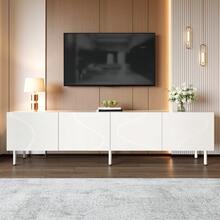 TV Stand White - Lowboard With Drawers - Storage Space For Television - 白色 - 查看 8