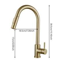 YUNRUX 304 Stainless Steel Kitchen Faucet, 2-Mode Kitchen Faucet, 360° Swivel Kitchen Faucet - 金色 - 查看 2